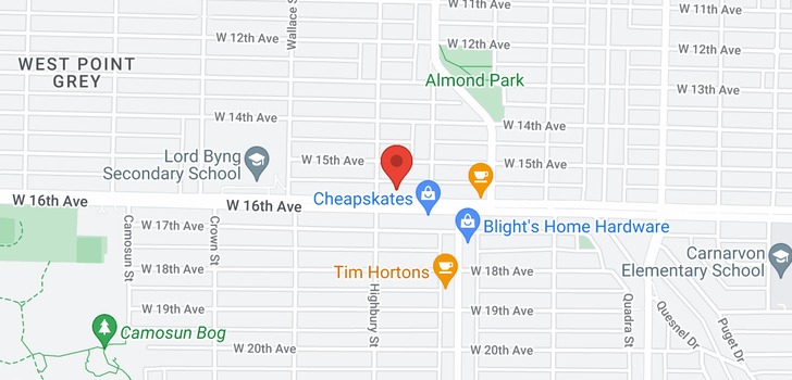 map of 3765 W 16TH AVENUE